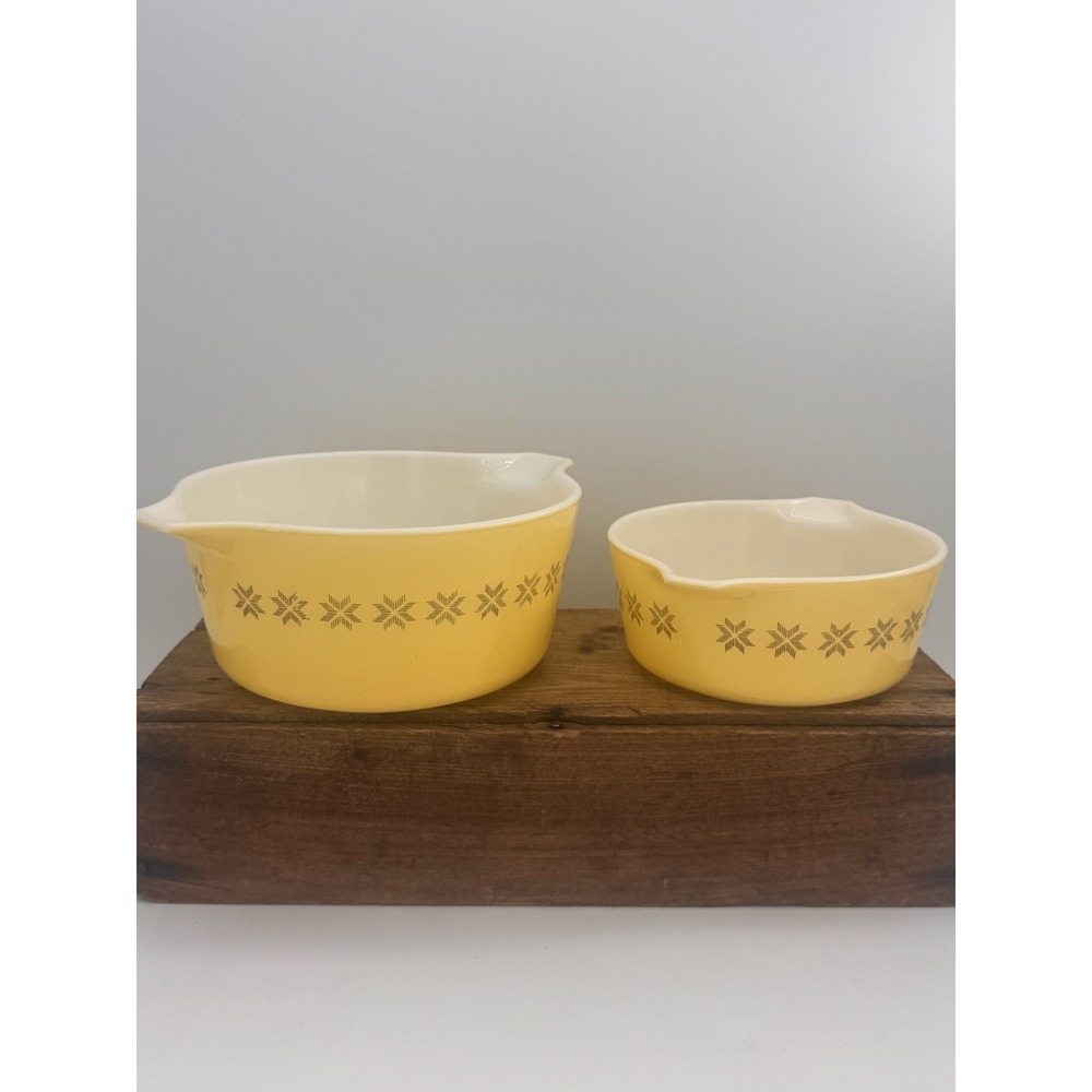 Pyrex Town & Country Brown & Yellow 474B 1.5 QT & 472 1.5 PT Casserole Dishes - Picture 8 of 15